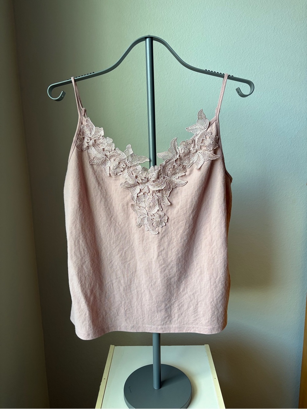 Listicle Blush Pink Lace-Trim Camisole